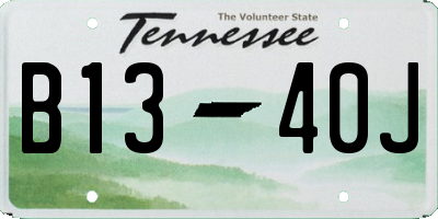 TN license plate B1340J