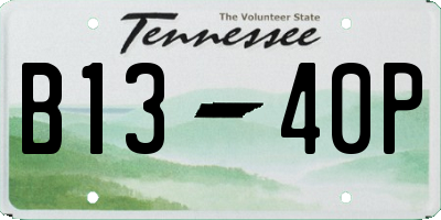 TN license plate B1340P