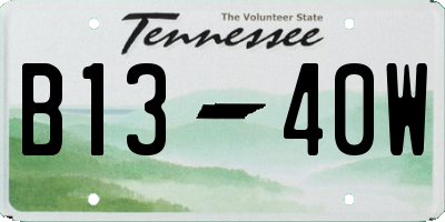 TN license plate B1340W