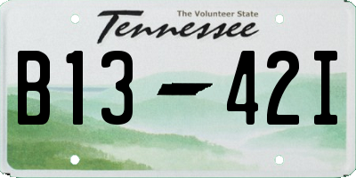 TN license plate B1342I