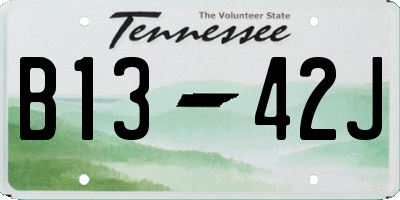 TN license plate B1342J