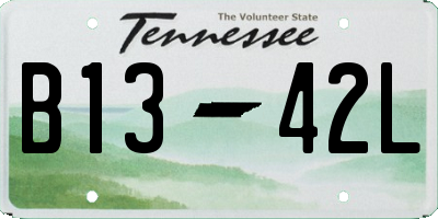 TN license plate B1342L