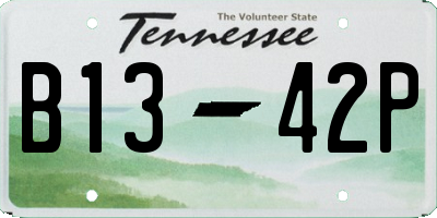 TN license plate B1342P