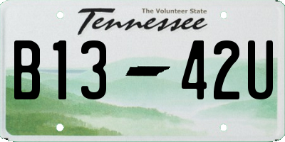 TN license plate B1342U