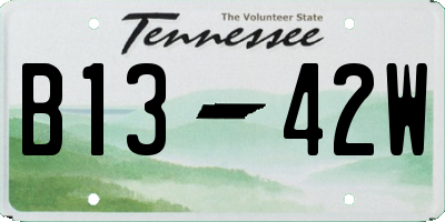 TN license plate B1342W