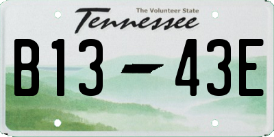 TN license plate B1343E