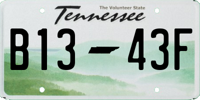 TN license plate B1343F