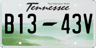 TN license plate B1343V