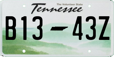 TN license plate B1343Z
