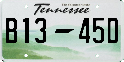 TN license plate B1345D