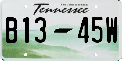 TN license plate B1345W