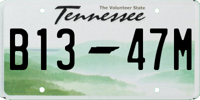 TN license plate B1347M