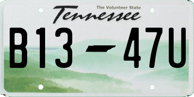 TN license plate B1347U