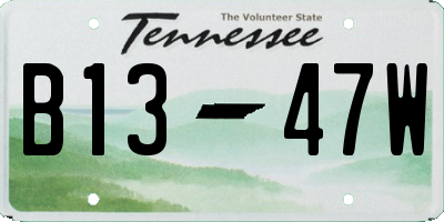 TN license plate B1347W