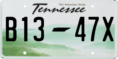 TN license plate B1347X