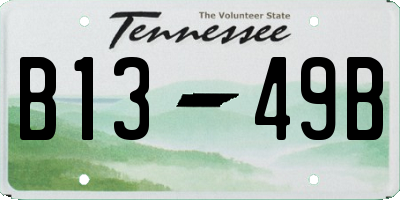 TN license plate B1349B