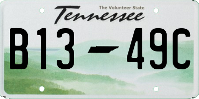 TN license plate B1349C