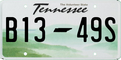 TN license plate B1349S