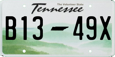 TN license plate B1349X