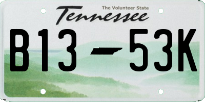 TN license plate B1353K