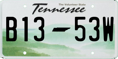 TN license plate B1353W