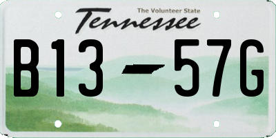 TN license plate B1357G