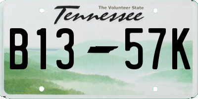 TN license plate B1357K