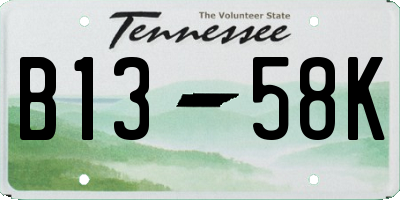 TN license plate B1358K