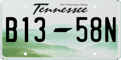 TN license plate B1358N