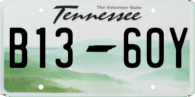 TN license plate B1360Y