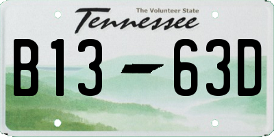 TN license plate B1363D