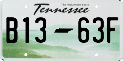 TN license plate B1363F