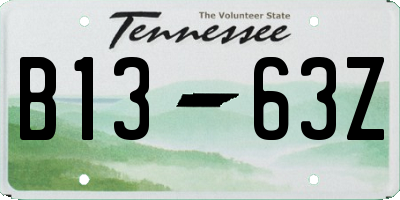 TN license plate B1363Z