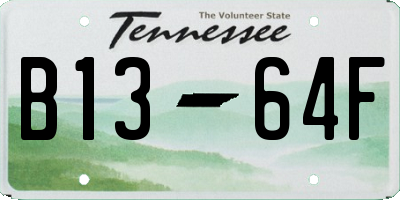 TN license plate B1364F