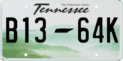 TN license plate B1364K