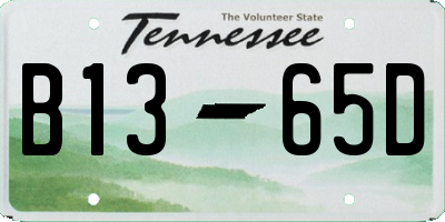TN license plate B1365D