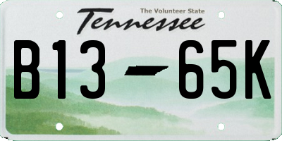 TN license plate B1365K