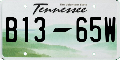 TN license plate B1365W