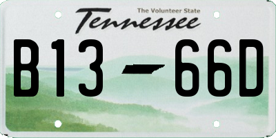 TN license plate B1366D