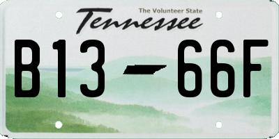 TN license plate B1366F