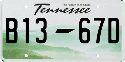 TN license plate B1367D