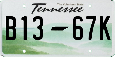 TN license plate B1367K