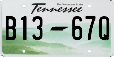 TN license plate B1367Q