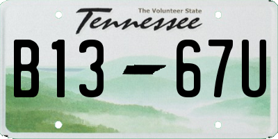 TN license plate B1367U