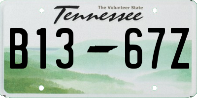 TN license plate B1367Z