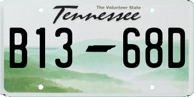 TN license plate B1368D
