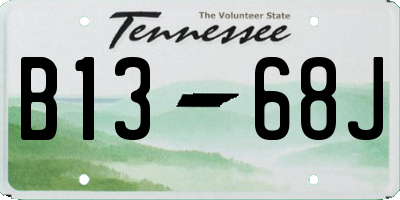 TN license plate B1368J