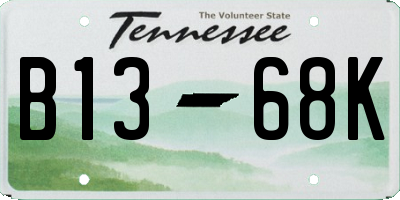 TN license plate B1368K