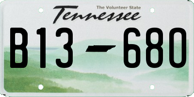 TN license plate B1368O