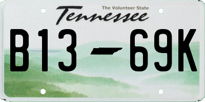 TN license plate B1369K